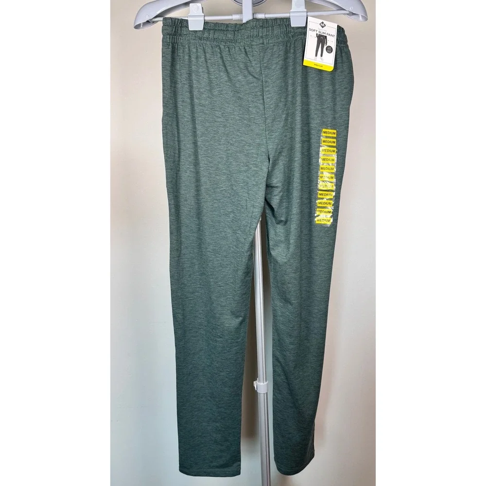 Members Mark Mens Favorite Soft Slim Pant Kelp Heather Green Medium Jogger NWT - Picture 2 of 9